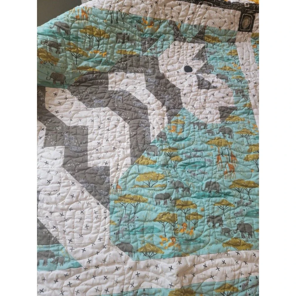 Handmade Quilt Quilted Safari Theme Multicolor Unisex Bedding